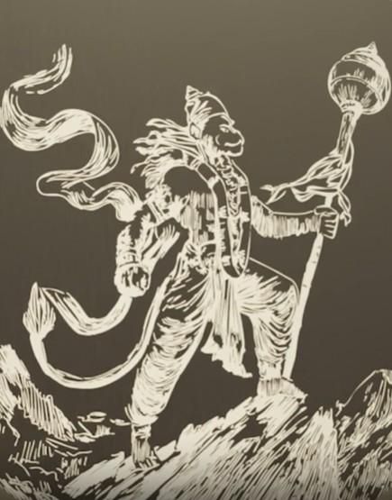 Protector Hanuman Godform Pendant with Chain