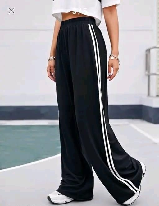 Trendy Wide-Leg Joggers for Girls | Black & White Stripes, Under ₹500