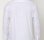 Men's Solid Satin Stylish Casual Shirt White